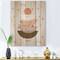 Designart - Abstract Sun & Moon Geometrics In Terracotta I - Modern Print on Natural Pine Wood